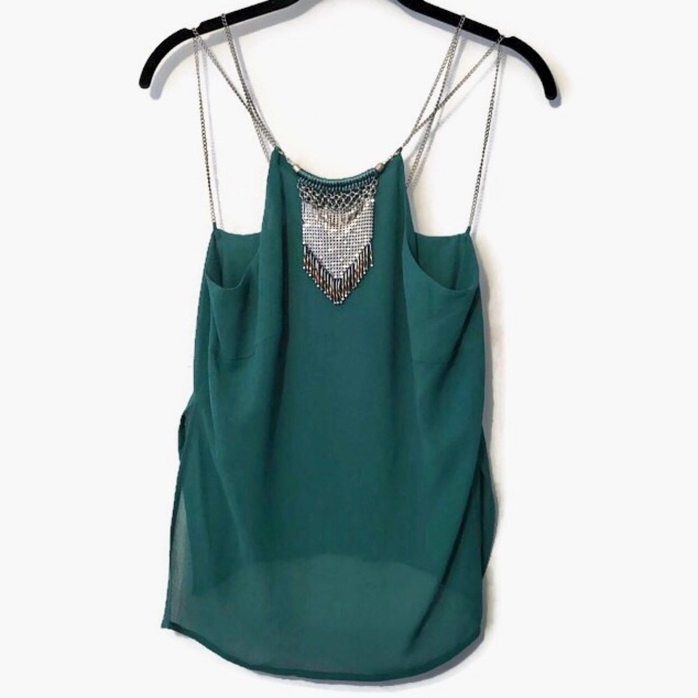 H&M Chain Straps Chainmail Embellished Top